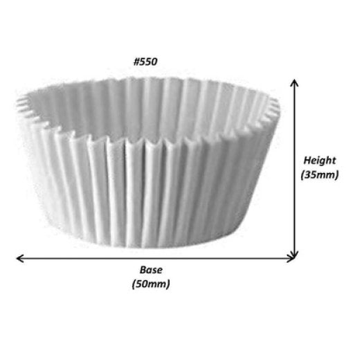 Muffin White #550 (50 x 35mm) Pack 500 Baking Cup