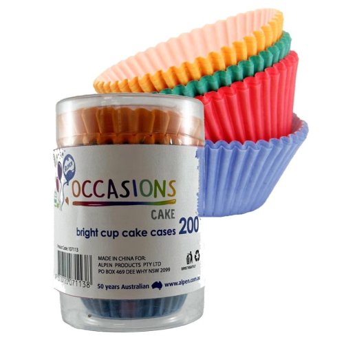 Cup Cake Cases Bright Assorted (38x21mm) Pack200