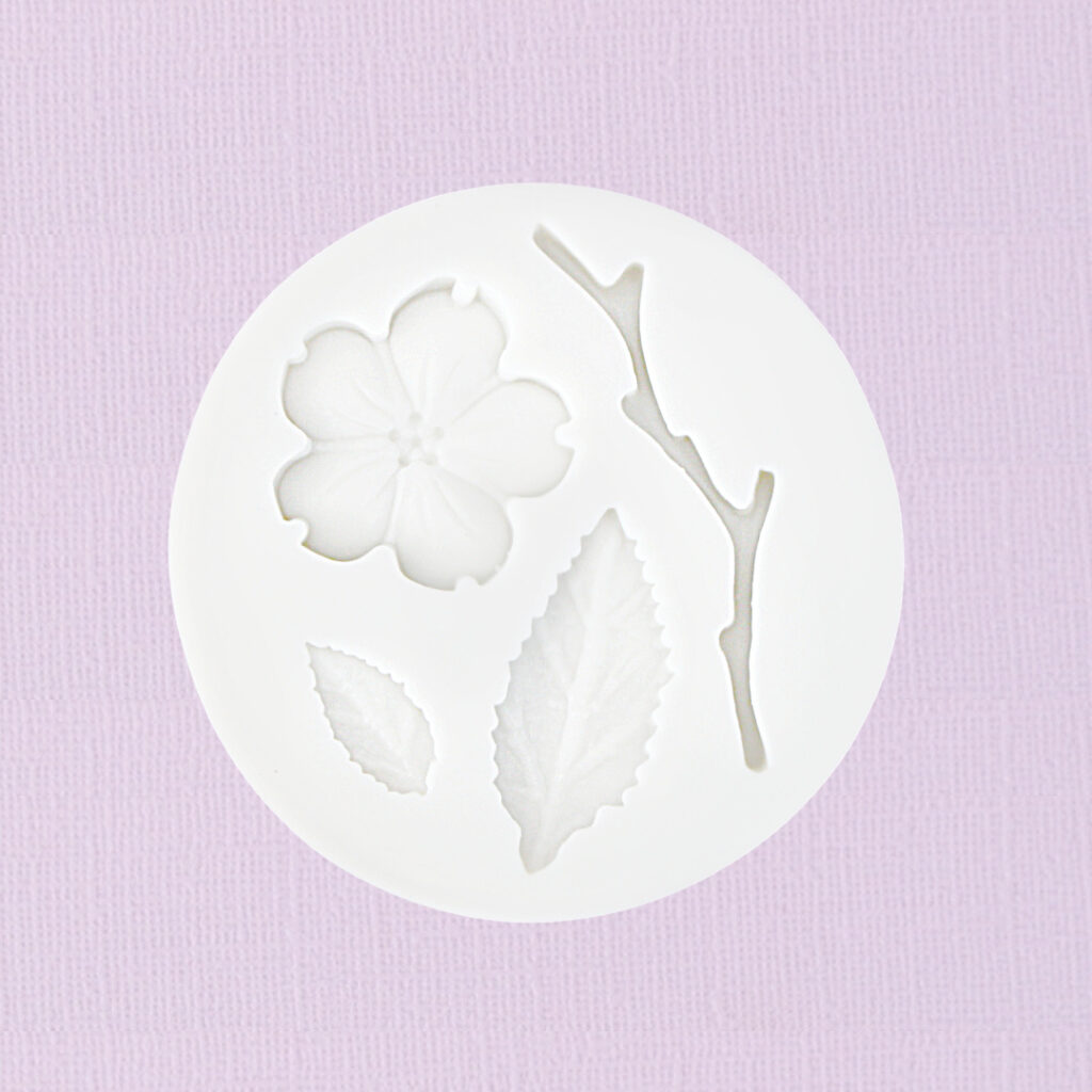 Silicone Fondant Mould Flower Twig & Leaves