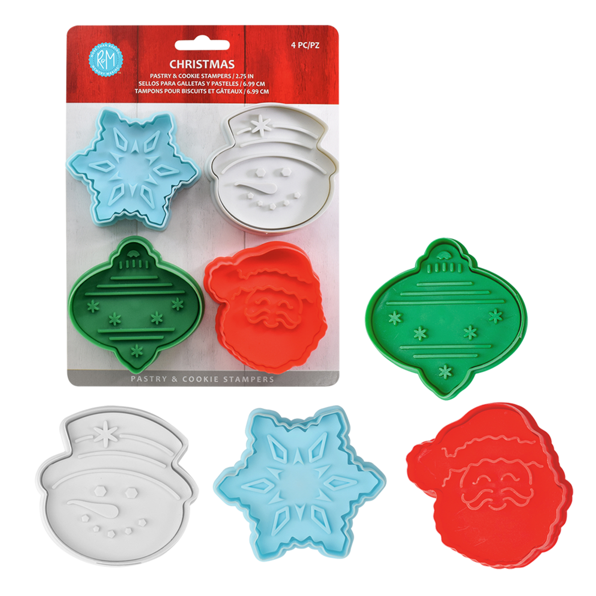 R&M CHRISTMAS 3D SET 4 COOKIE CUTTER SET
