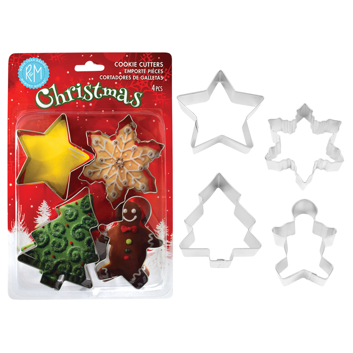 R&M CHRISTMAS STAINLESS STEEL COOKIE CUTTER SET