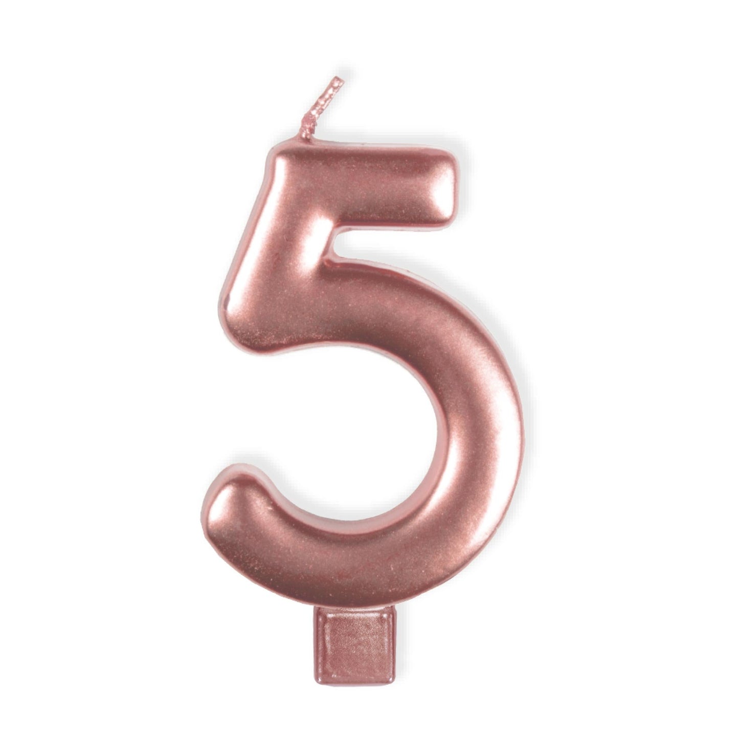 Candle Numeral Moulded Rose Gold 5