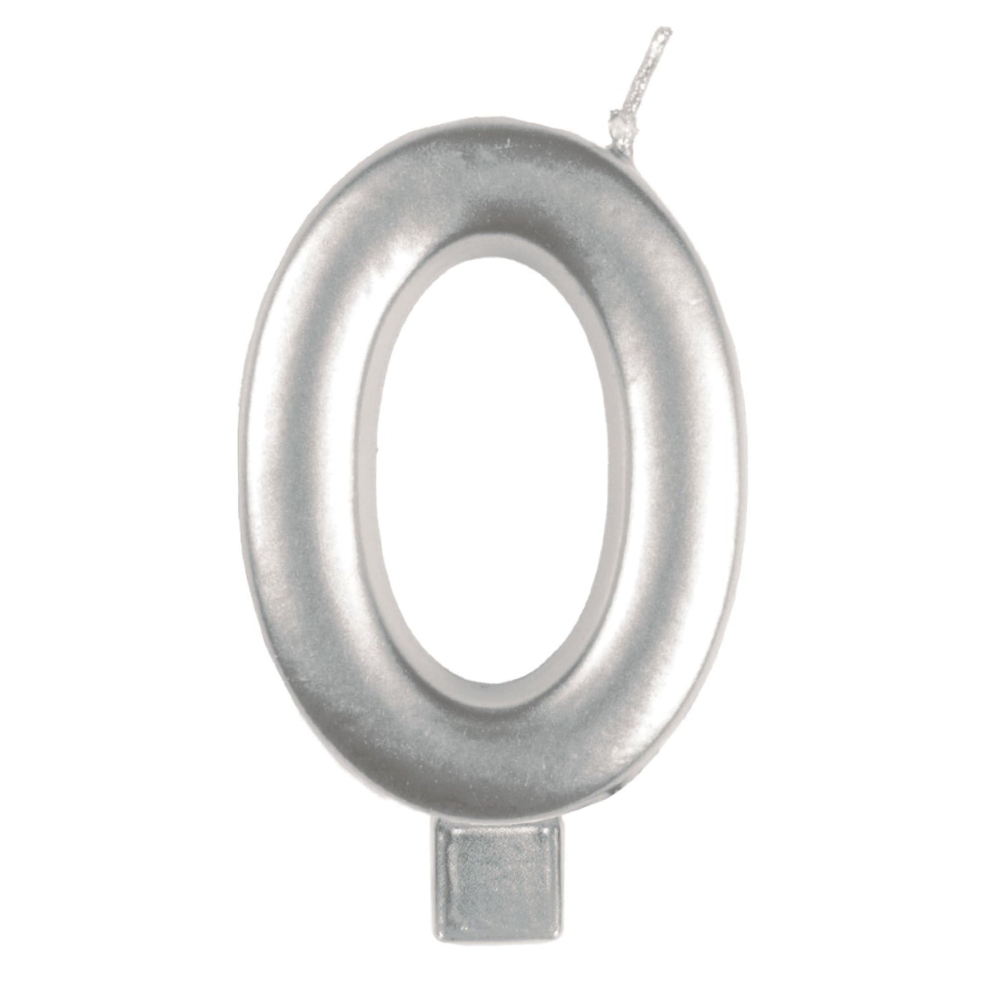 Candle Numeral Moulded Silver 0