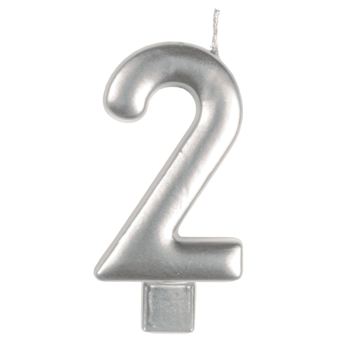 Candle Numeral Moulded Silver 2