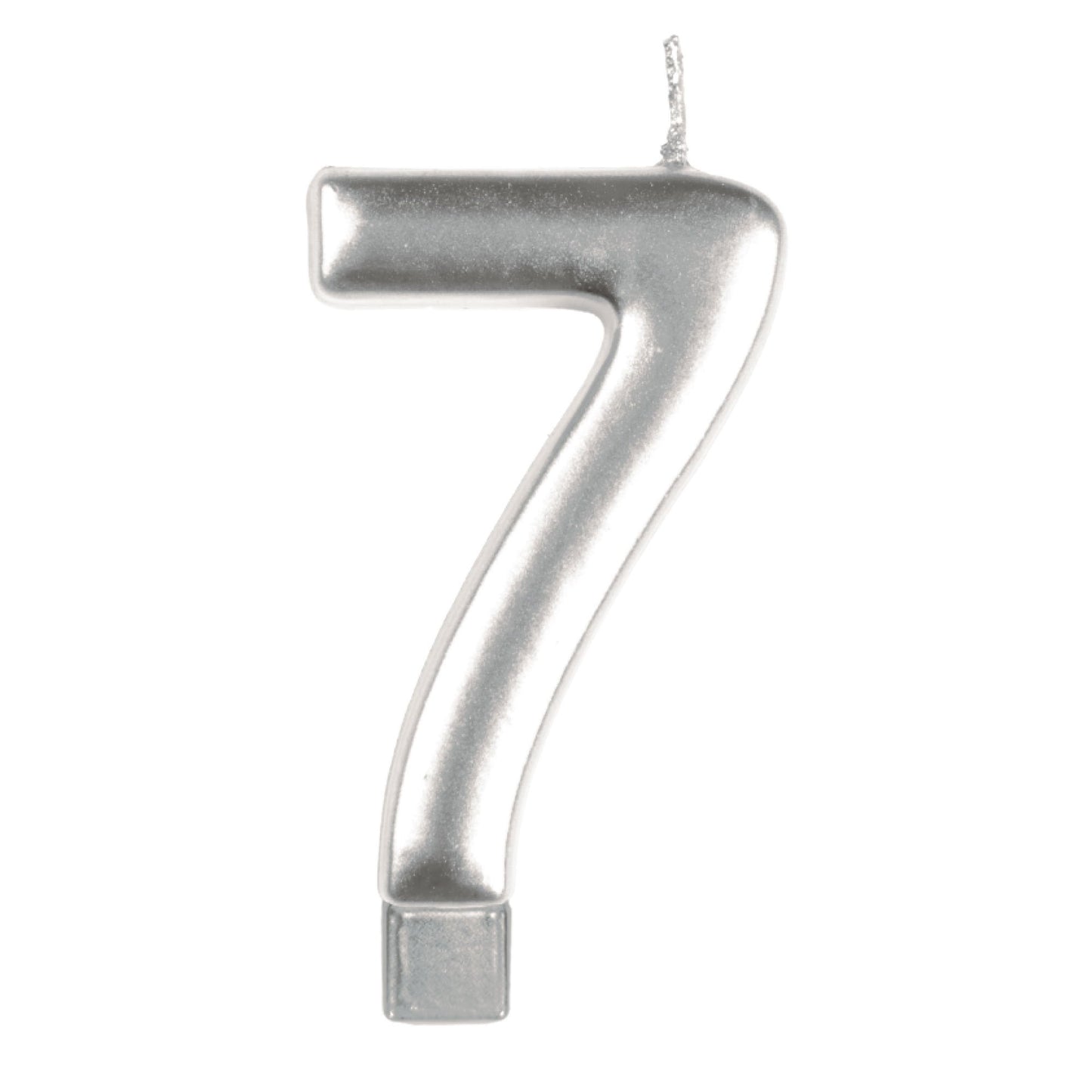 Candle Numeral Moulded Silver 7