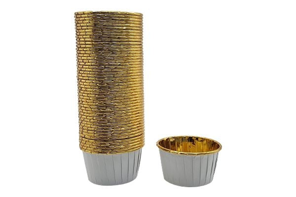 BRIGHT WHITE - METALLIC CUPCAKE LINERS -