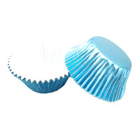 Light Blue Large Foil Cupcake Cases #550 size - 25 pieces