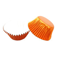 Orange Large Foil Cupcake Cases #550 size - 25 Pieces