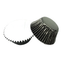 Black Large Foil Cupcake Cases #550 size - 25 Pieces