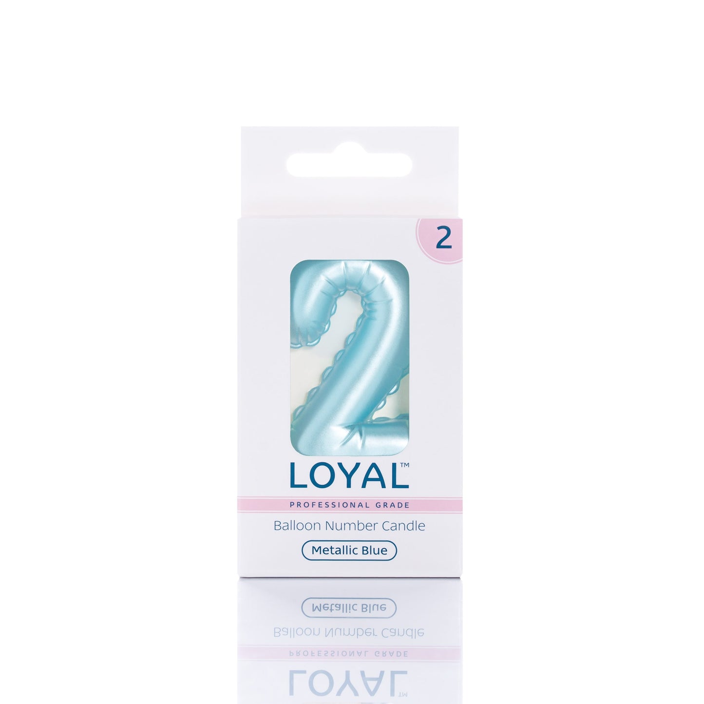 Balloon Number '2' Candle Blue