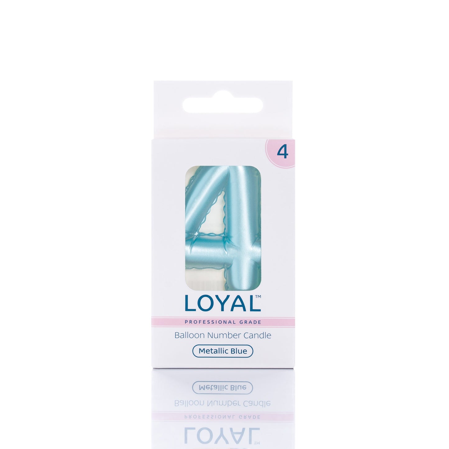 Balloon Number '4' Candle Blue