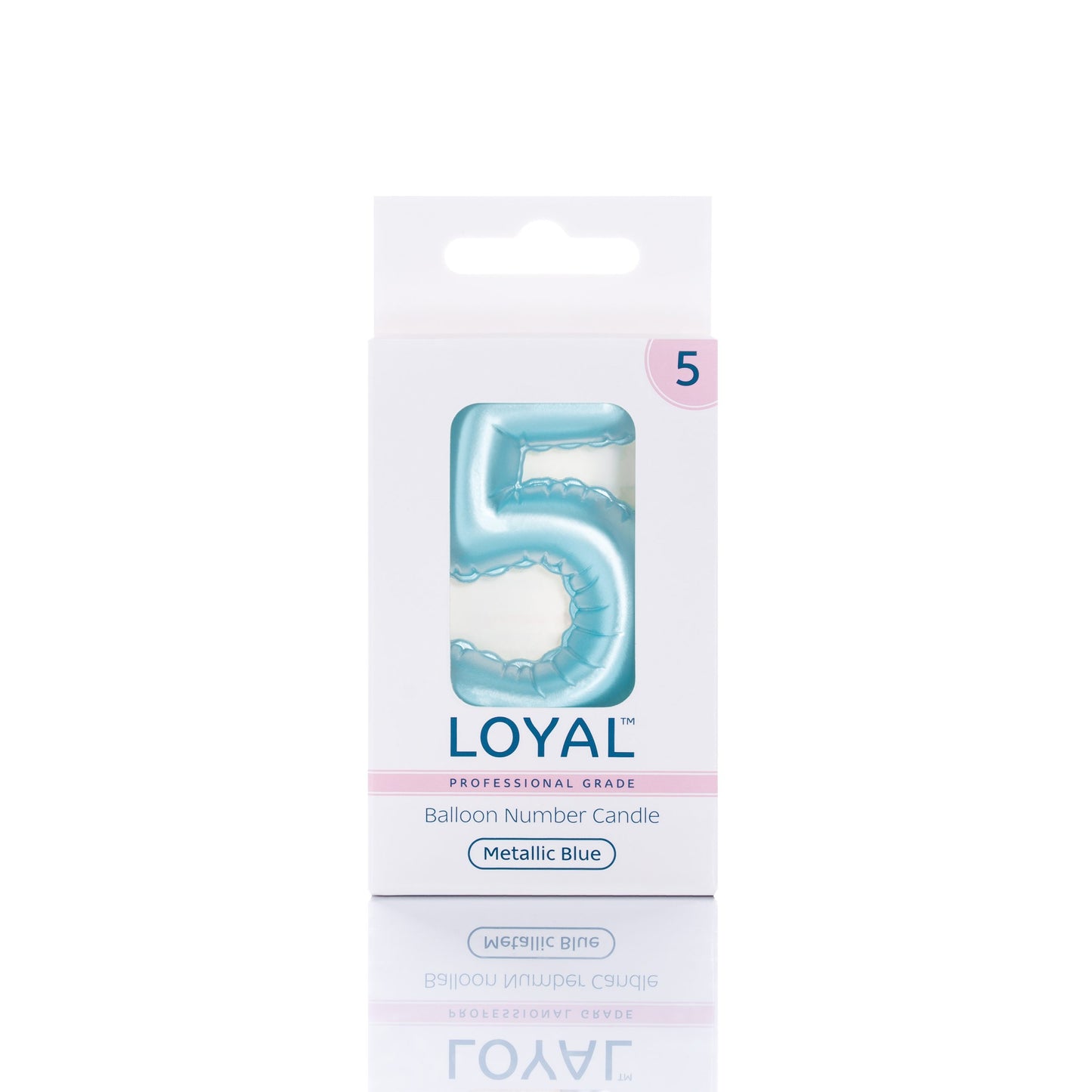Balloon Number '5' Candle Blue