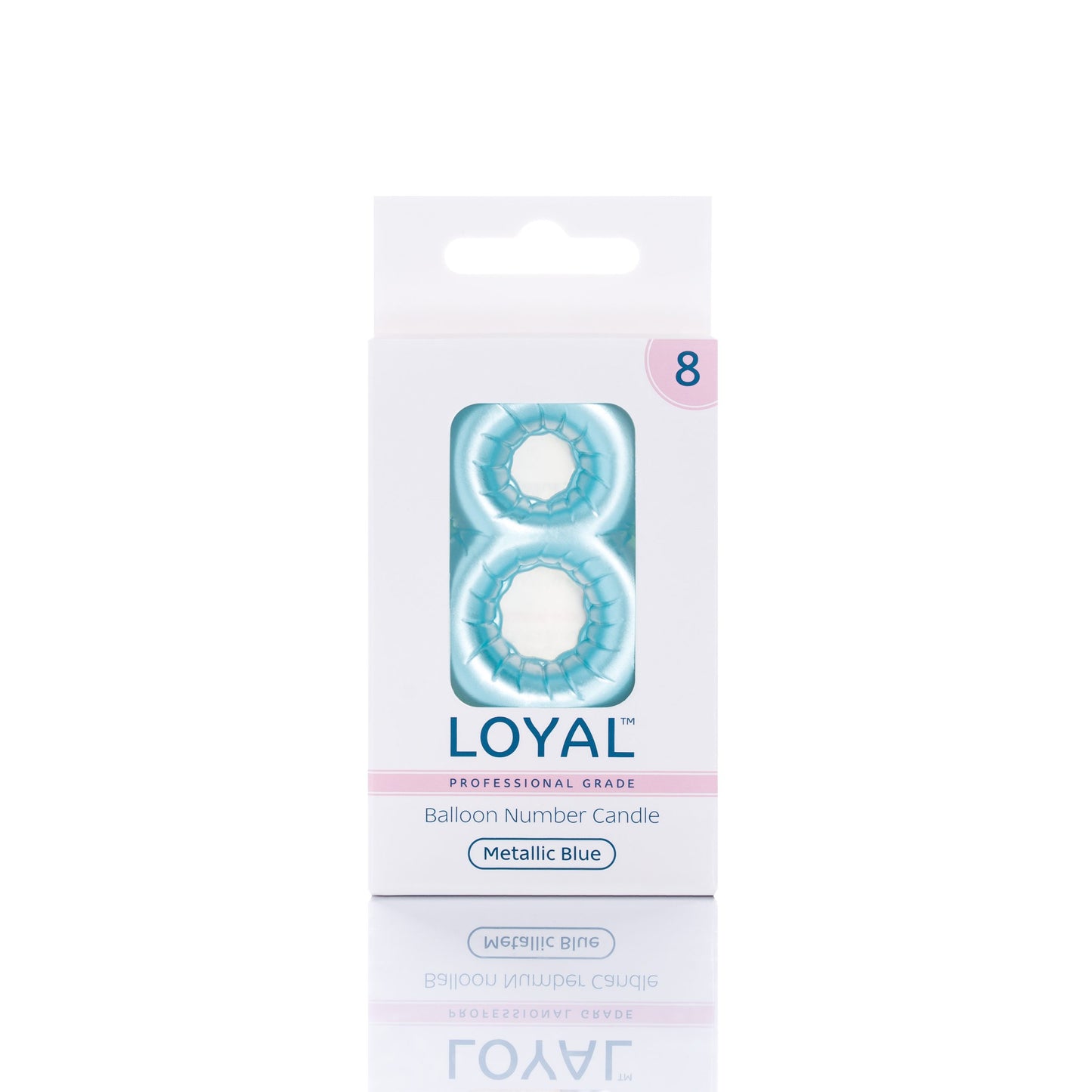 Balloon Number '8' Candle Blue