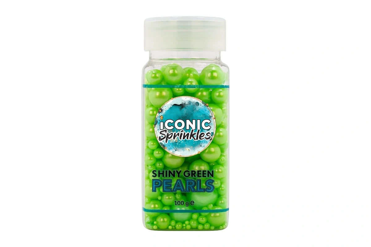 100g Shiny Green Pearls Iconic Sprinkles mixes