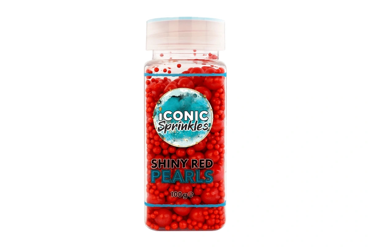 100g Shiny Red Pearls Iconic Sprinkles mixes