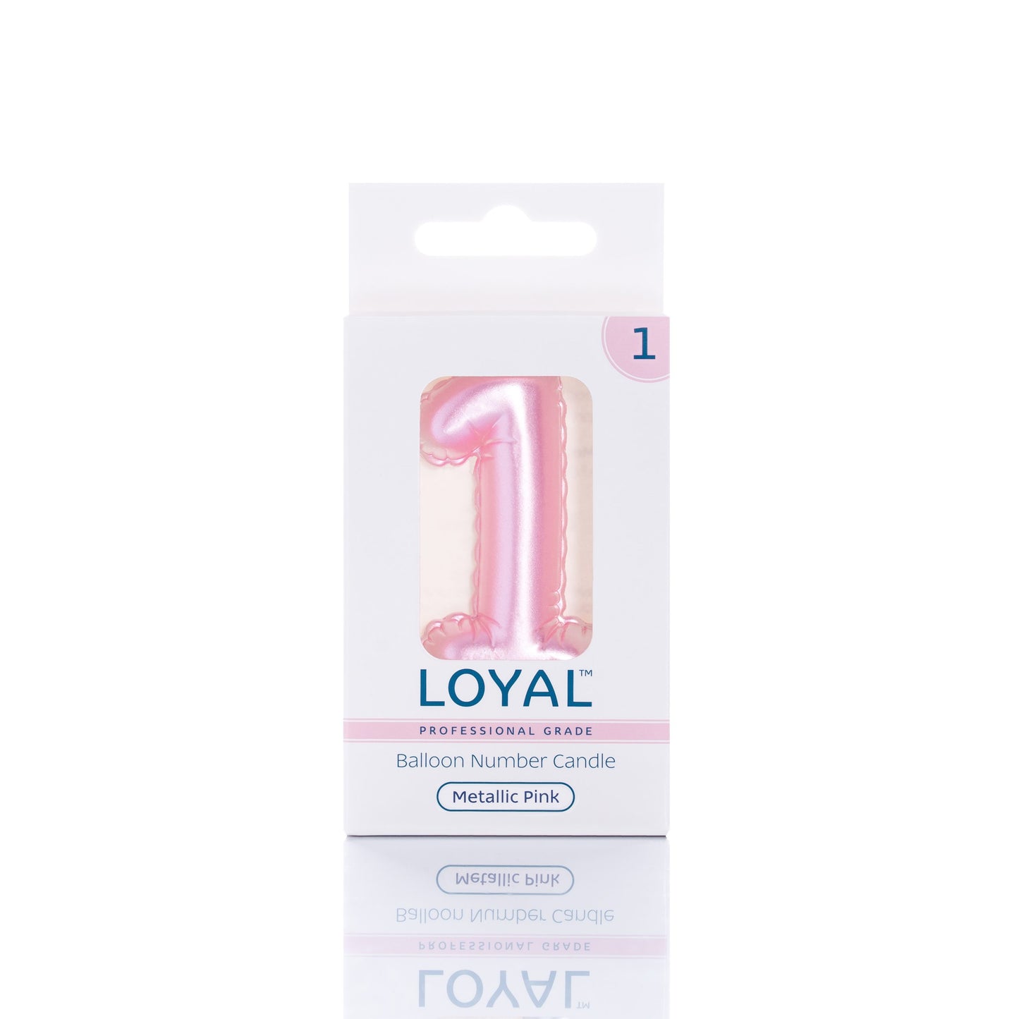 Balloon Number '1' Candle Pink