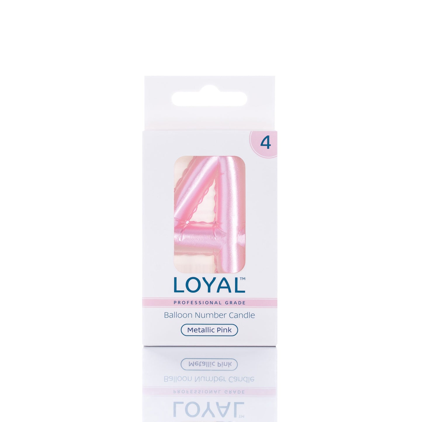 Balloon Number '4' Candle Pink