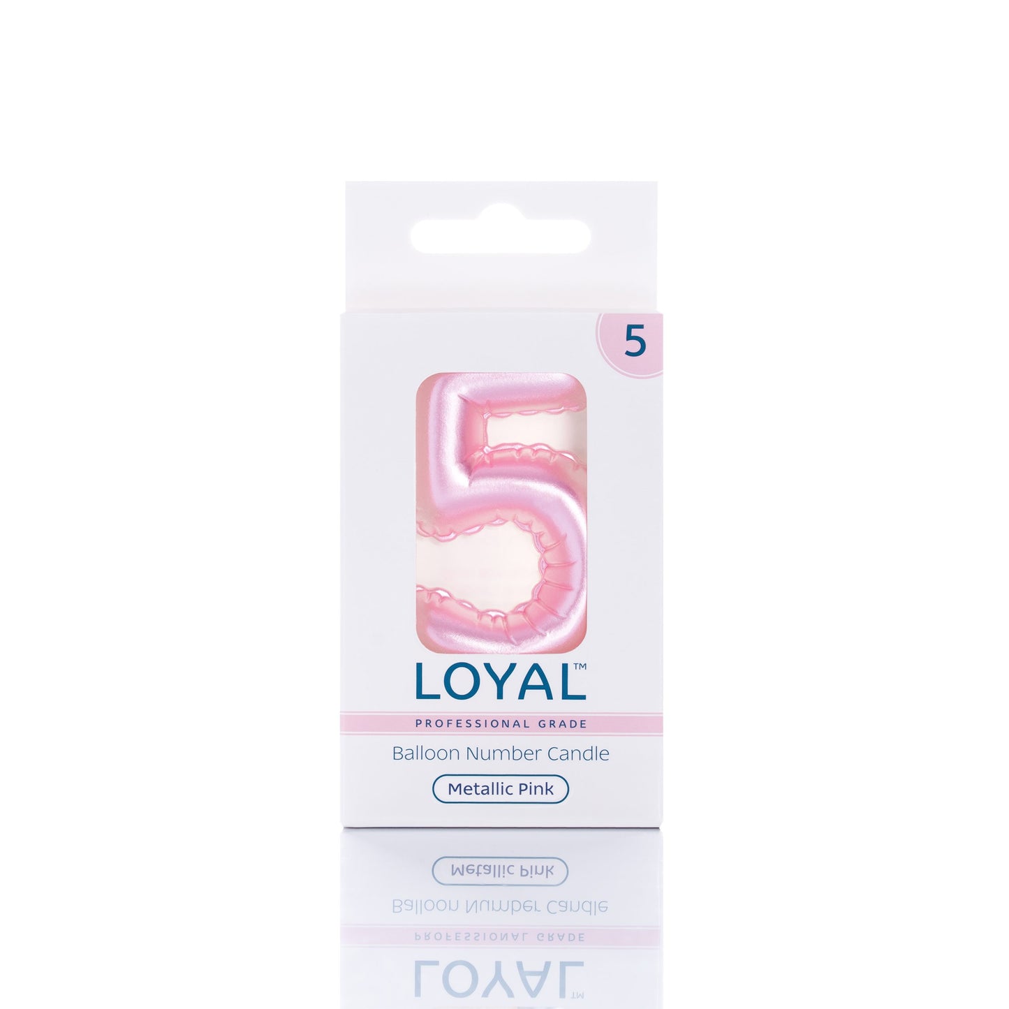 Balloon Number '5' Candle Pink
