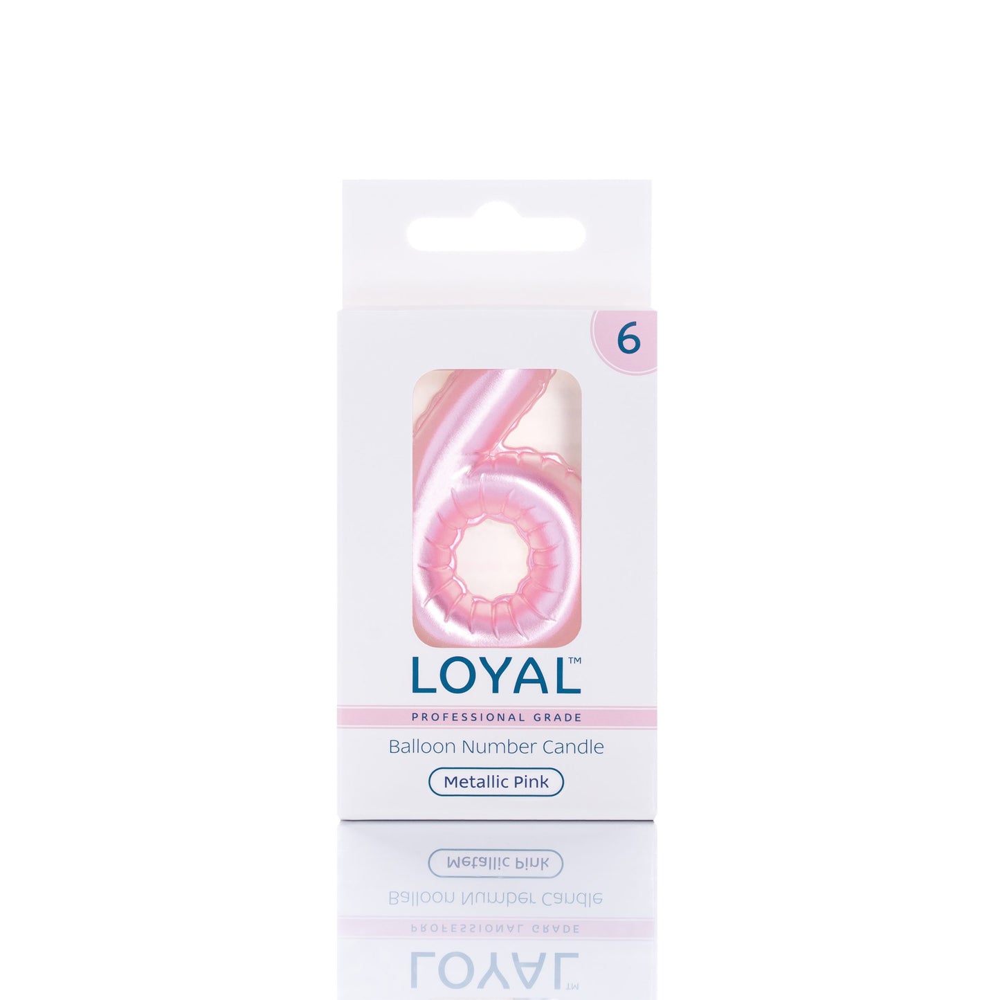 Balloon Number '6' Candle Pink