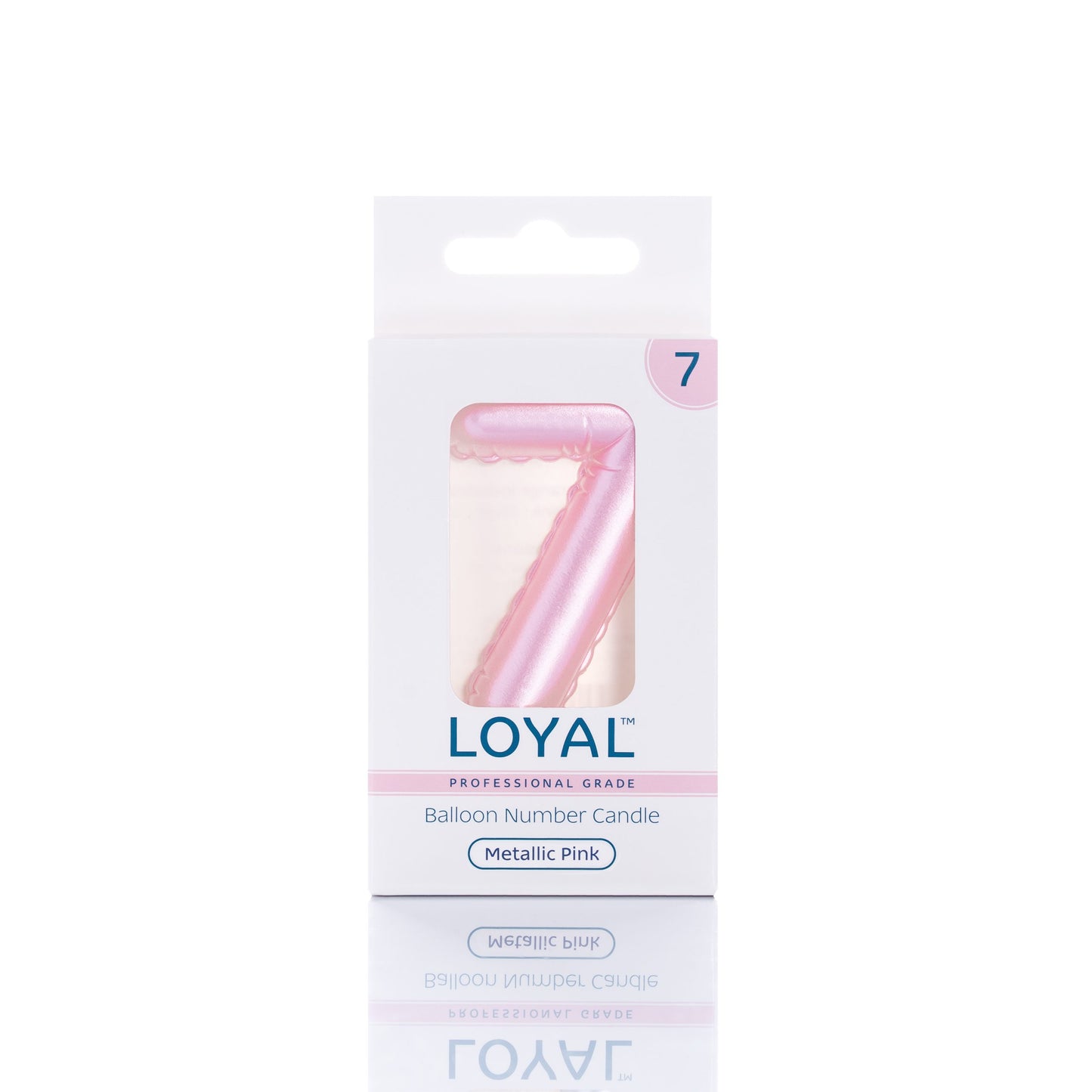 Balloon Number '7' Candle Pink