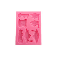 Graduation Icons Mold - Silicone Fondant Mould