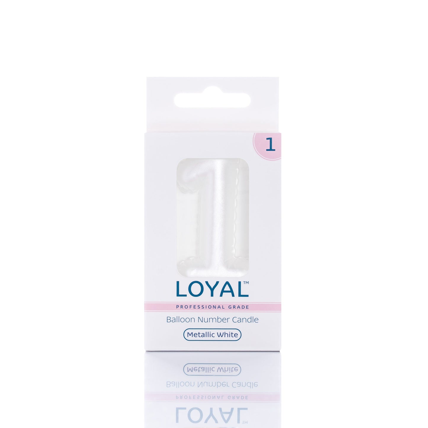 Balloon Number "1" Candle Metallic White