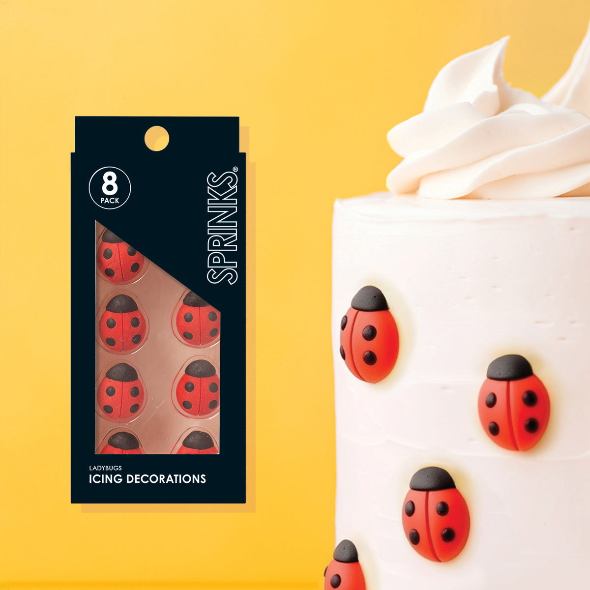 SPRINKS Sugar Decorations - LADYBUGS (10 pieces)
