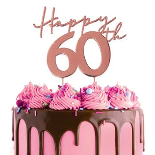 CAKE CRAFT | METAL ROSE GOLD TOPPER | HAPPY 60TH |