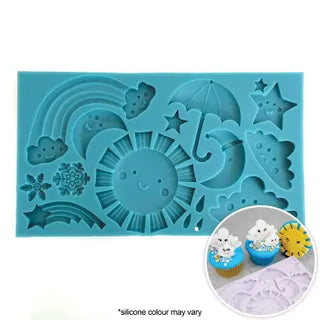 CARTOON RAINBOW SKY SILICONE FONDANT MOULD