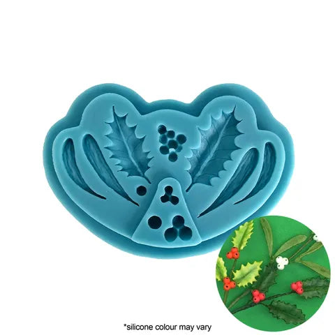 CHRISTMAS HOLLY & BERRIES | SILICONE MOU