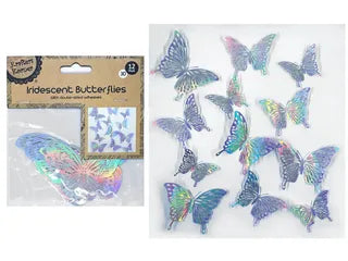3D IRIDESCENT BUTTERLIES 12PK OTHER TOPPER