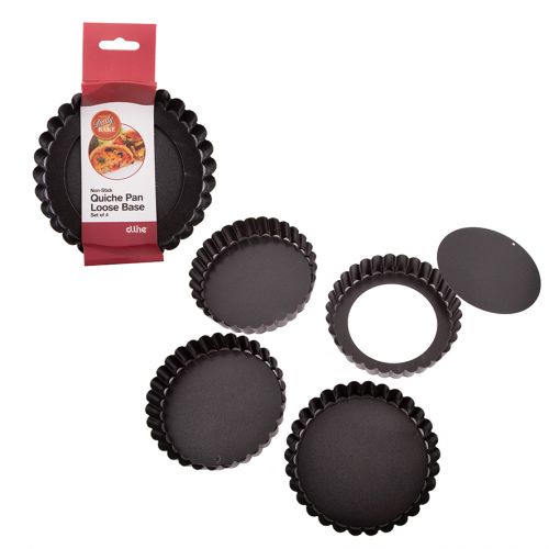 Quiche Pan Loose Base 12cm x 2.5cm Set 4