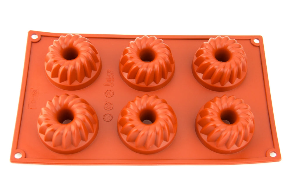 6 CAVITY - KUGELHOPF CHOCOLATE SILICONE BAKEWARE
