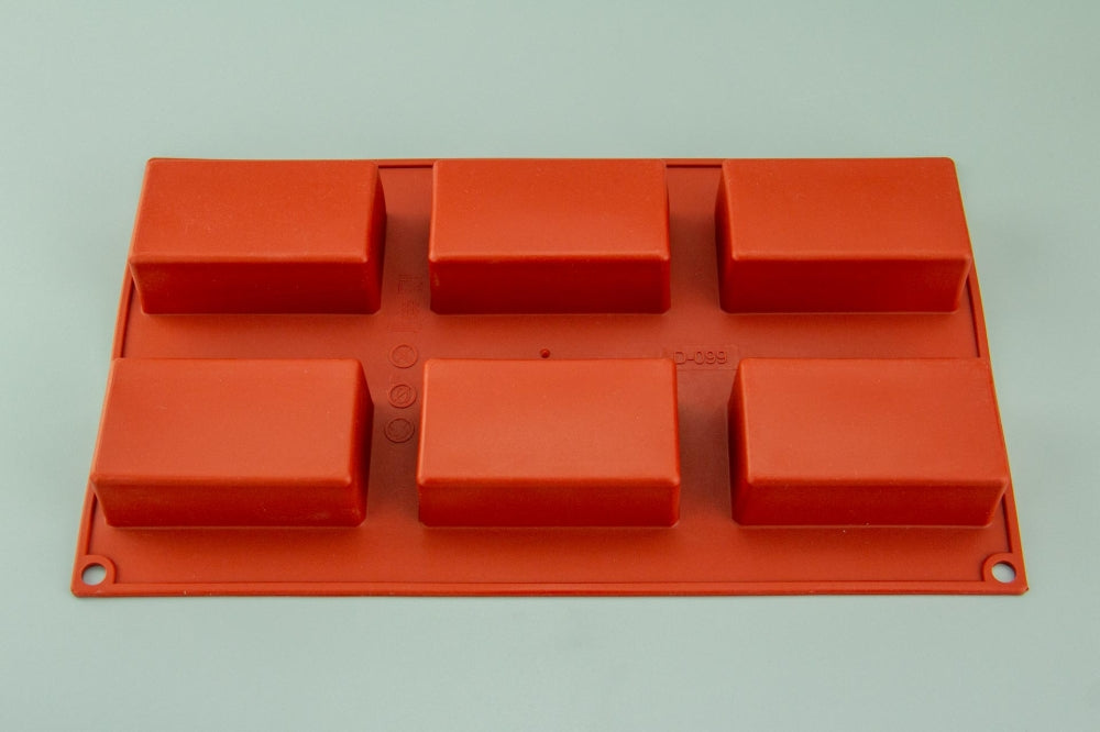 6 CAVITY - RECTANGLE SOAP BAR CHOCOLATE SILICONE BAKEWARE