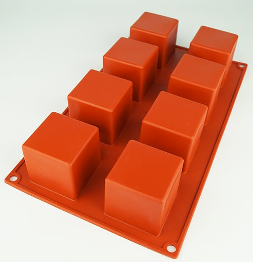 8 CAVITY - SQUARE CUBE LARGE SILICONE BAKEWARE