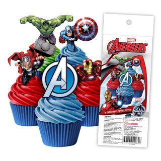 THE AVENGERS - EDIBLE WAFER CUPCAKE TOPPER 16 PIECES