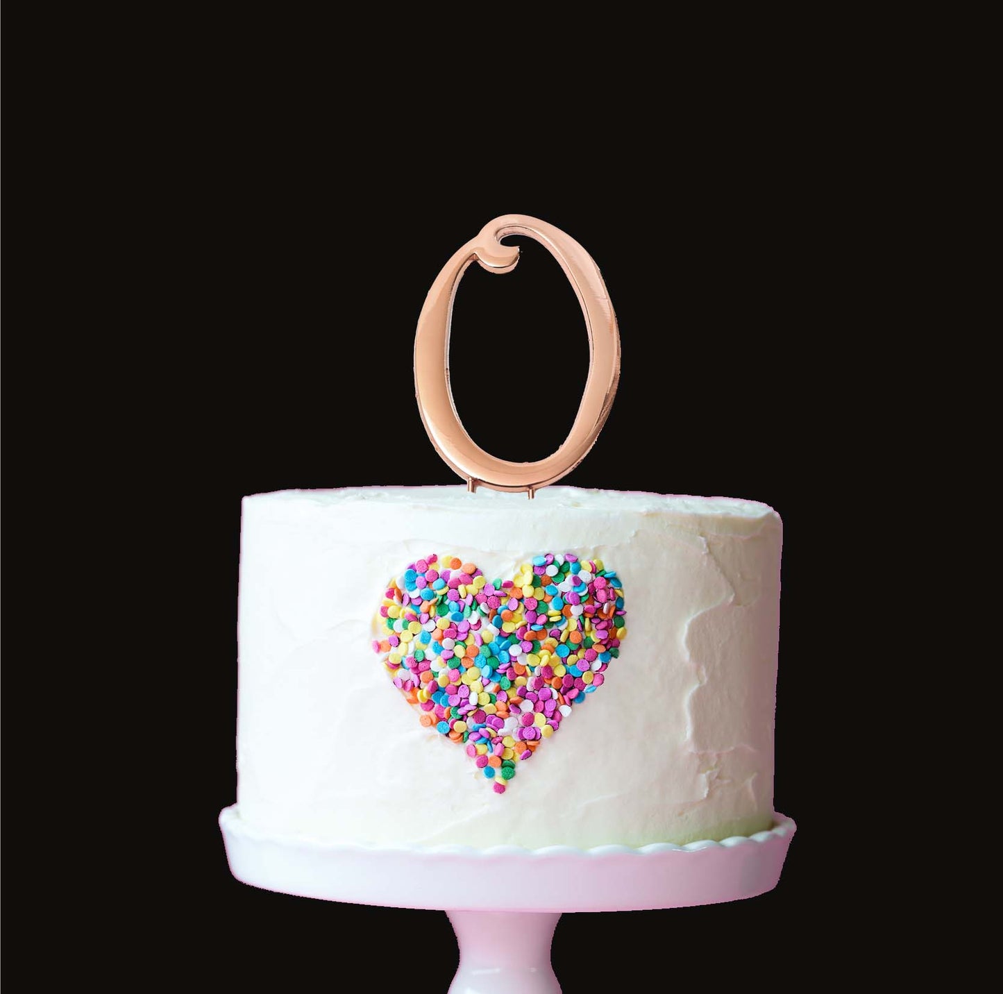 ROSE GOLD CAKE TOPPER (7CM) - NUMBER 0
