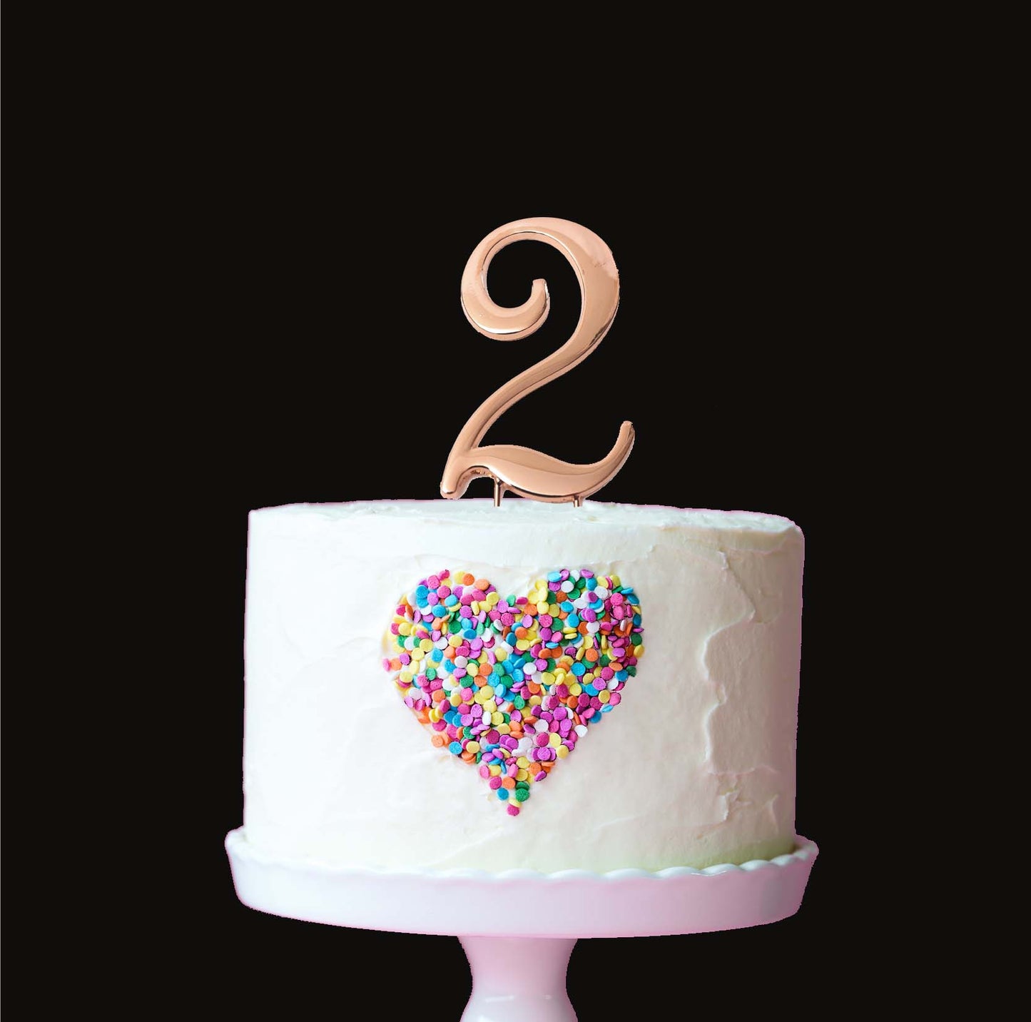 ROSE GOLD CAKE TOPPER (7CM) - NUMBER 2
