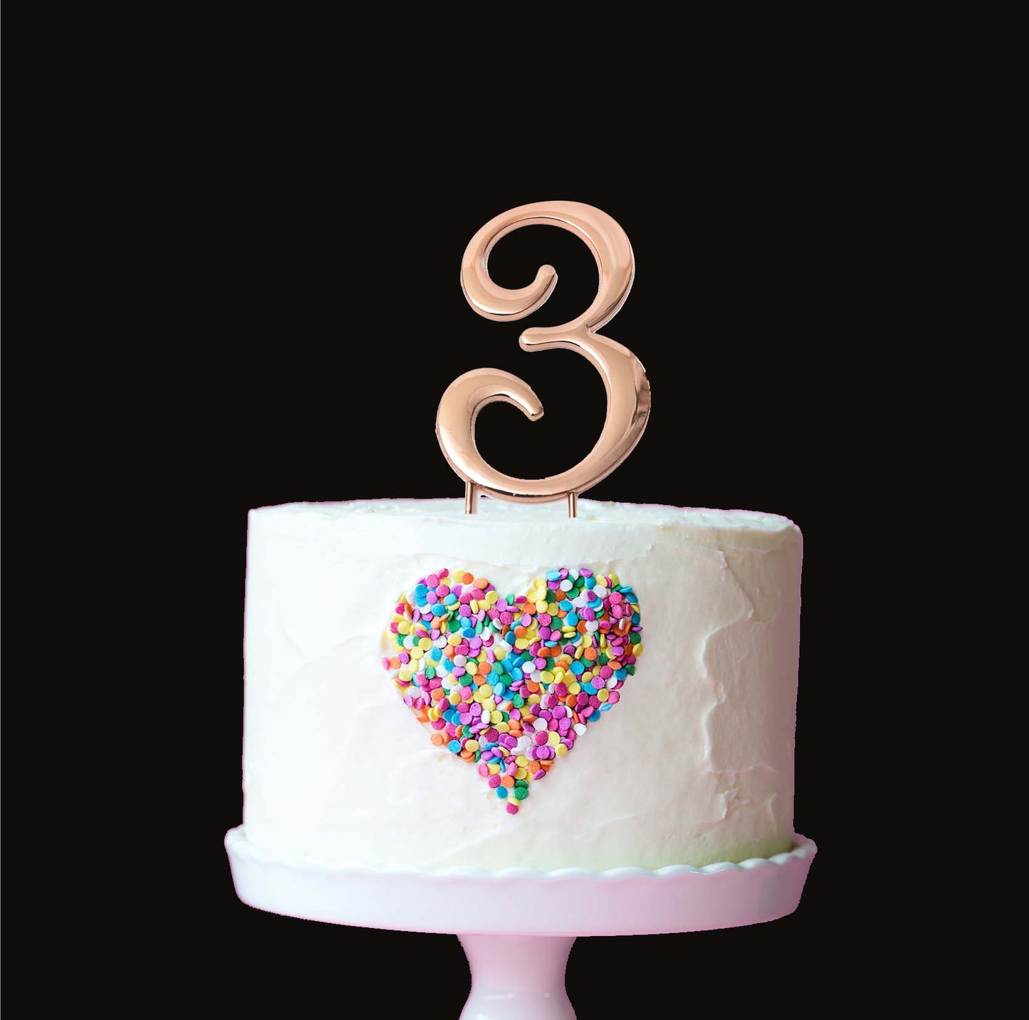 ROSE GOLD CAKE TOPPER (7CM) - NUMBER 3