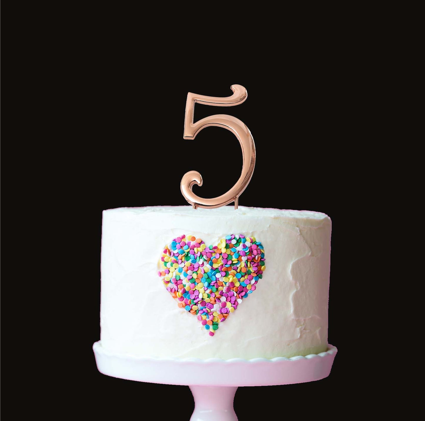 ROSE GOLD CAKE TOPPER (7CM) - NUMBER 5