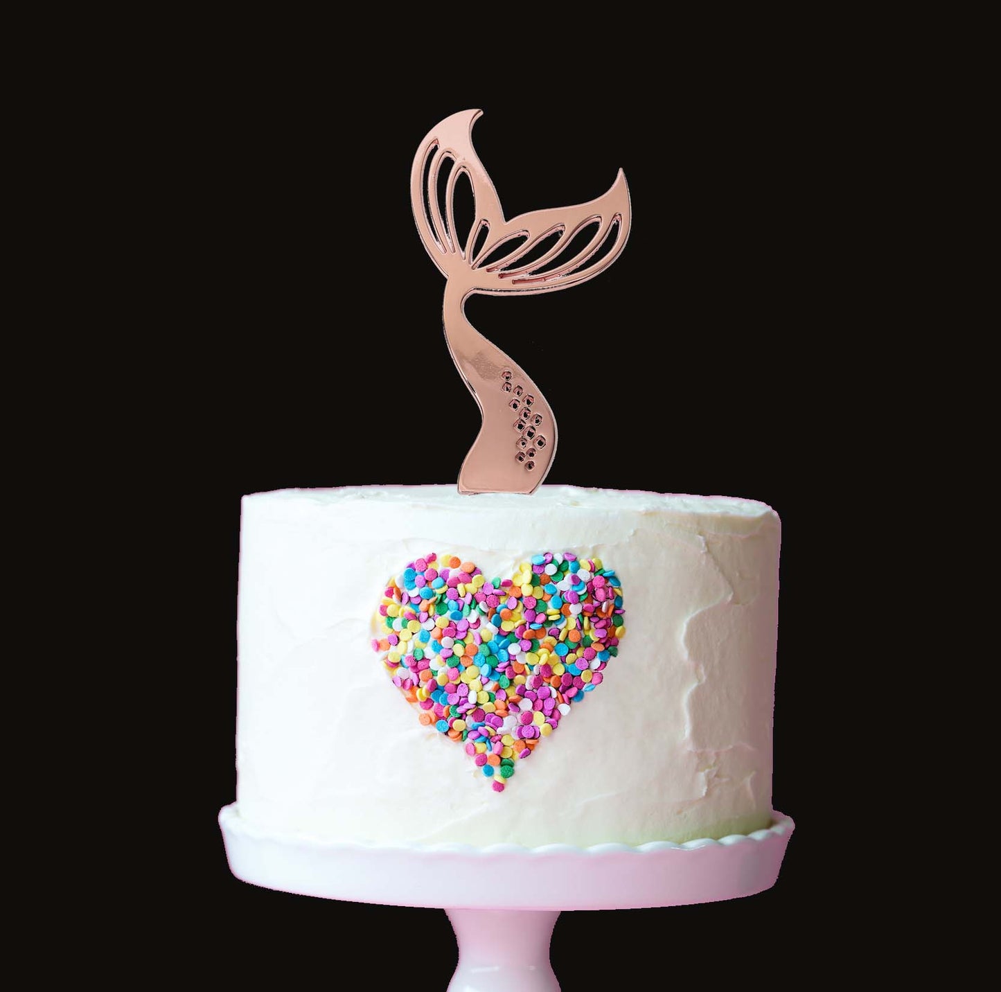 ROSE GOLD PLATED CAKE TOPPER - MERMAID TAIL