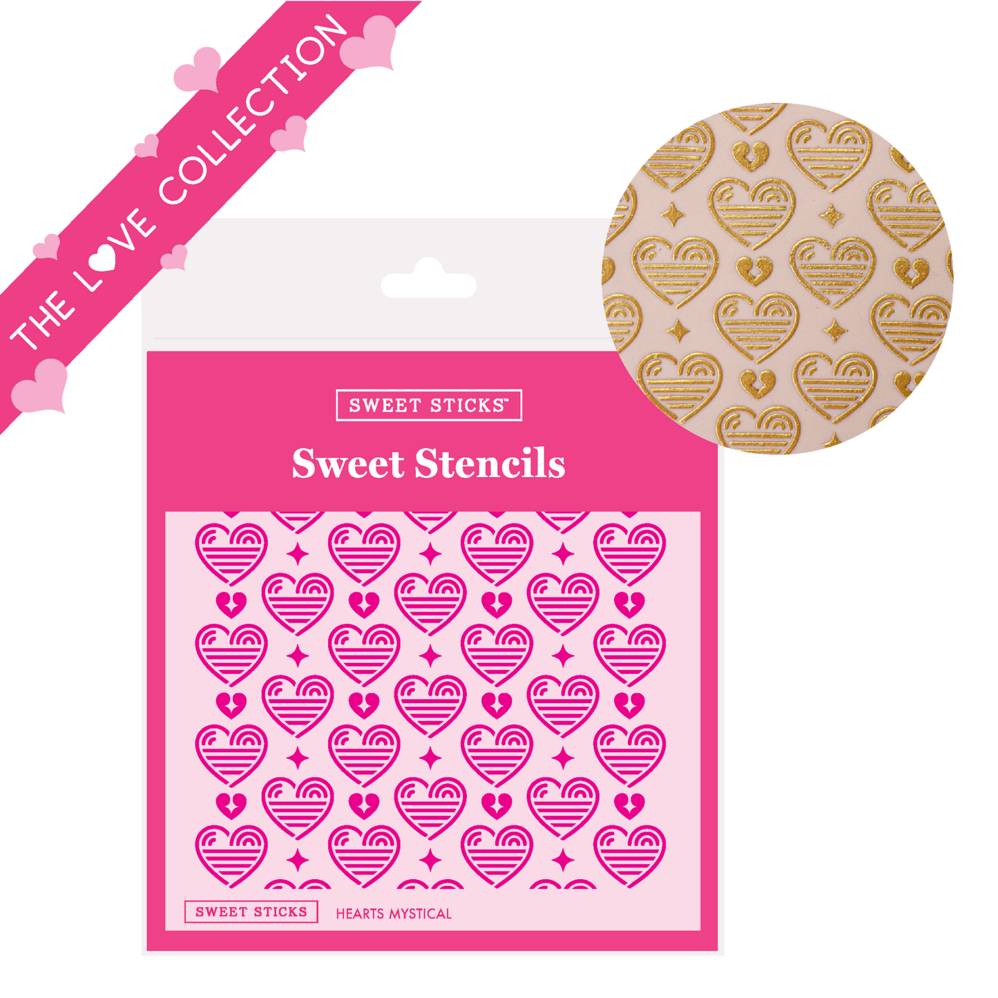 Hearts Mystical Sweet Sticks Stencil