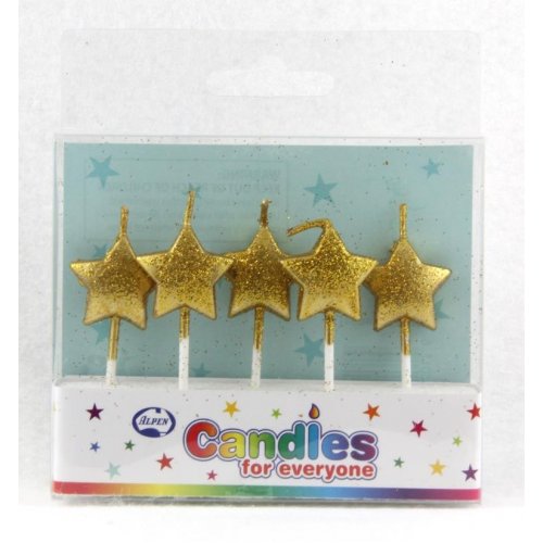 Stars Glitter Gold Candles PICK