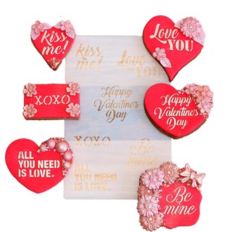 Valentine Words Stencil
