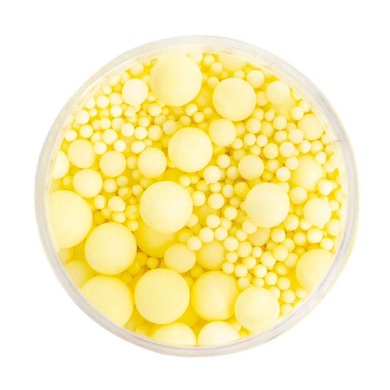PASTEL LEMON BUBBLE BUBBLE (65G) SPRINKLE SUGAR PEARLS