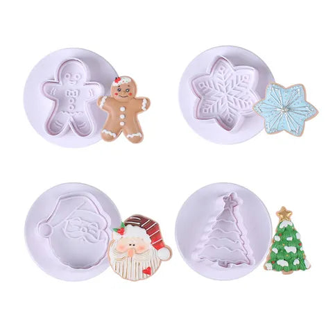 CHRISTMAS | WHITE | PLUNGER CUTTERS | SET