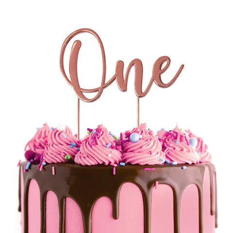CAKE CRAFT | ROSE GOLD METAL CAKE TOPPER | ONE