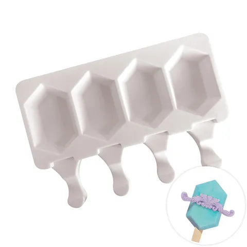 HEXAGONAL ICE CREAM POPSICLE | SILICONE CHOCOLATE MOULD