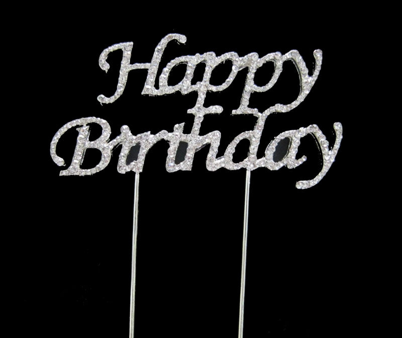 HAPPY BIRTHDAY PICK- CAKE TOPPER - DIAMANTE