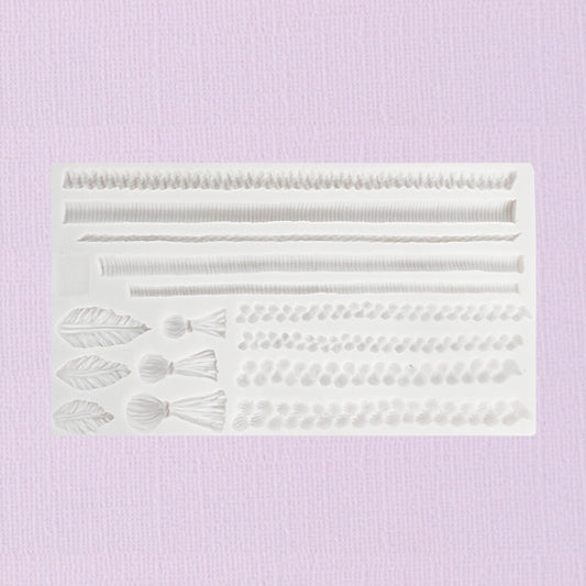 Silicone Fondant Mould Macrame Ropes & T
